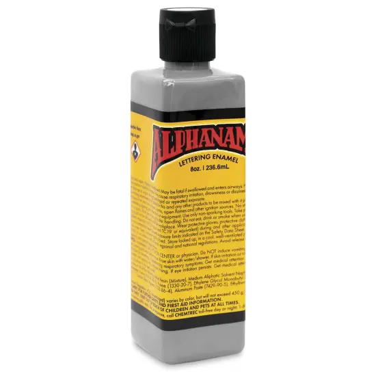 Alpha6 Alphanamel Lettering Enamel - Light Grey, 236.6 ml, Bottle {1}