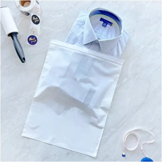 Plymor 12" x 15", White 2 Mil Zipper Reclosable Plastic Bags {4}