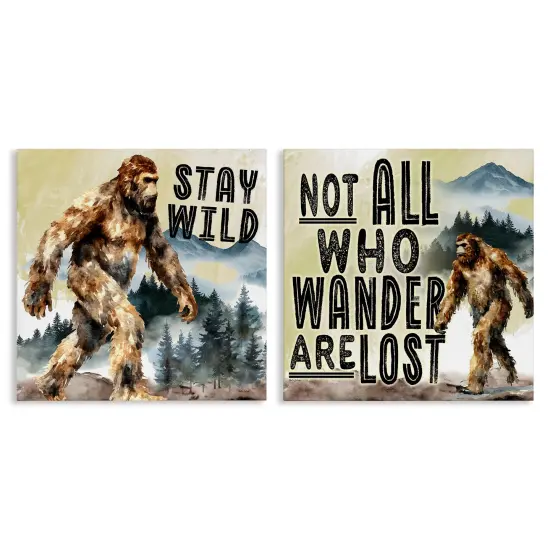 Stupell Industries Woodland Mythical Creature Phrases 2pc Canvas Set By Nicole DeCamp {1}