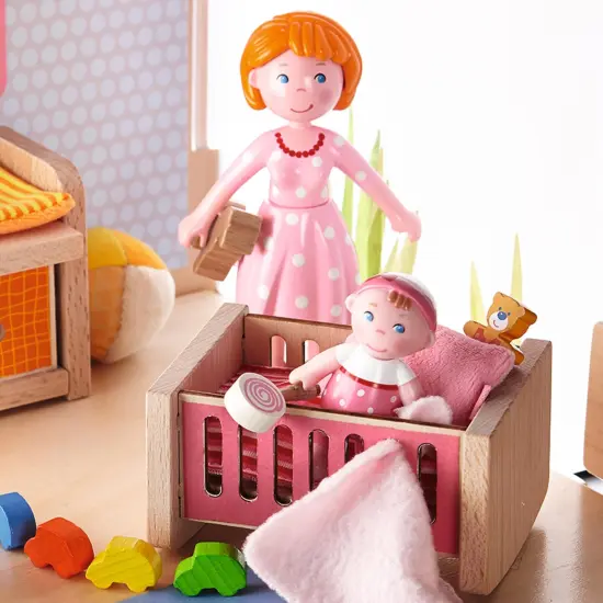 HABA Little Friends Babies Marie & Max - 2.5" Twin Baby Dollhouse Toy Figures (2 Piece Set) Multicolor {6}