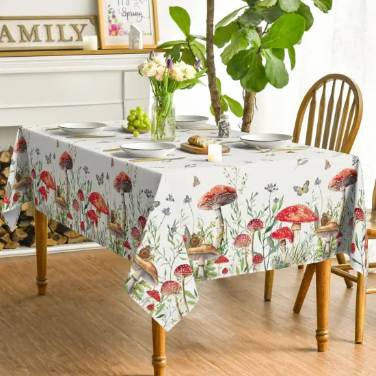 Mushroom Rectangular Tablecloth 60&times;120 Inch {3}