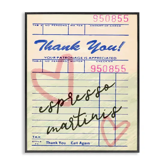 Stupell Industries Espresso Martinis Guest Check Framed Giclee Design by Lil' Rue {7}