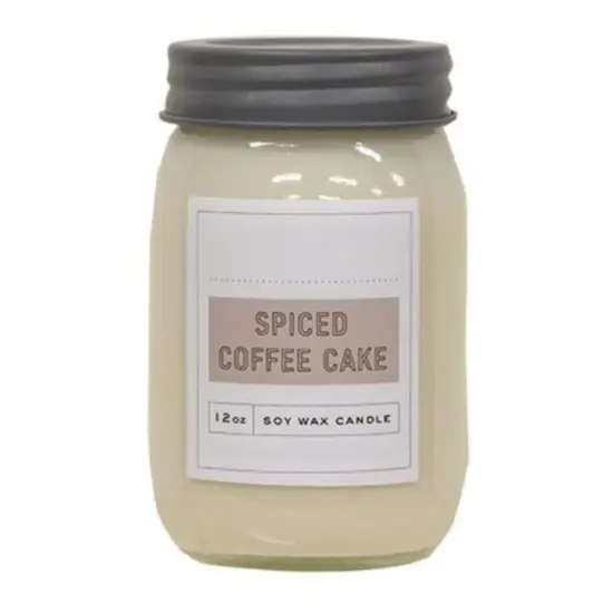 Spiced Coffee Cake Scented Candle Jar 12oz with Lid Long Lasting Burn {1}