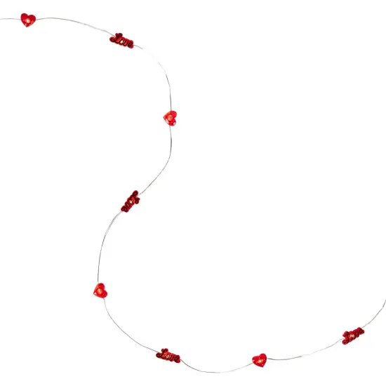 Northlight 20-Count Red Valentine's Day Love and Heart LED Fairy Lights, 6.25ft, Copper Wire {6}