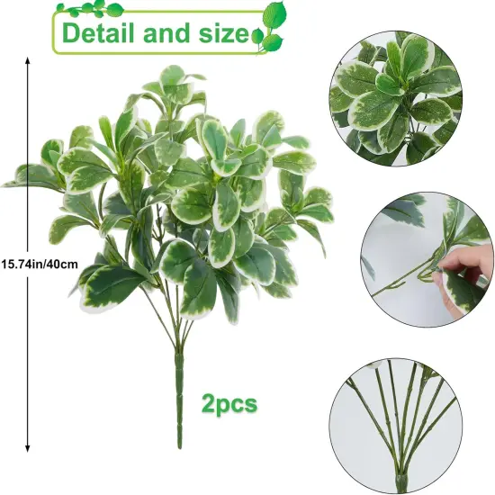 Artificial Shrubs Artificial Shrubs Real Touch Artificial Greenery Fake Plants Silk Schefflera Bushes Indoor Outdoor Garden Front Proch Office Home Table Centerpieces Wall Hanging Decor 2pcs {2}