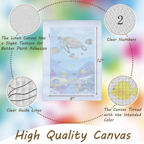 4 Pack,,Ocean Landscape Paint by Number ( 8"X12") {2}