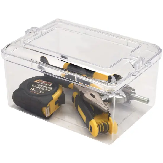 Pioneer Plastics 079C Clear Rectangular Plastic Container, 7.4375" W x 5.3125" D x 3.75" H {5}