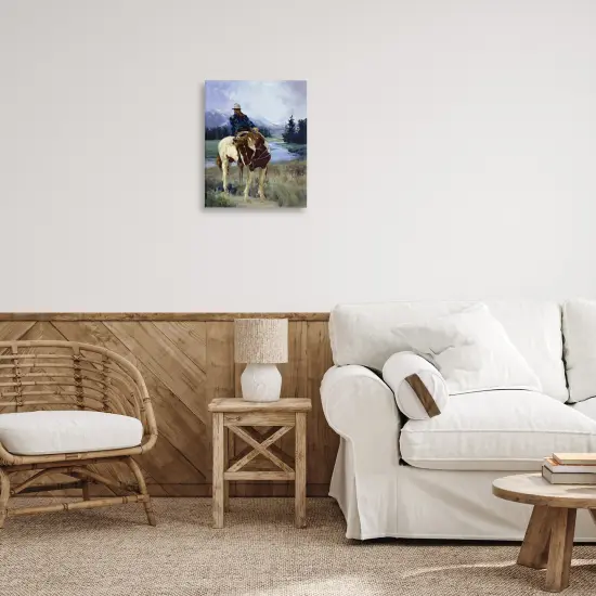 Stupell Industries Cowboy & Horse in Valley Canvas By Carolyne Hawley {2}