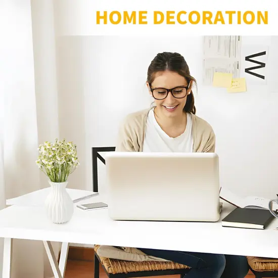 2 Bundles Small Artificial Daisy Flowers Bouquet Faux Silk Tiny Daisy Flowers for Home Garden Vase Decor (White) {5}