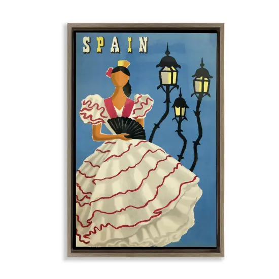 Stupell Industries Spain Woman Portrait Poster Floating Frame By Marcus Jules {1}