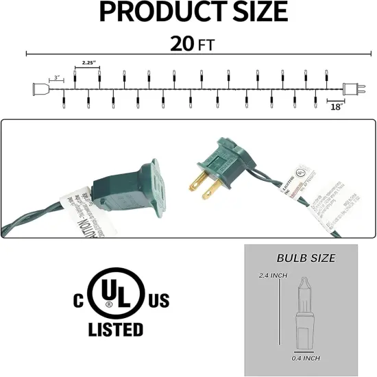 100 Count Christmas String Light - 20FT (RED) {2}