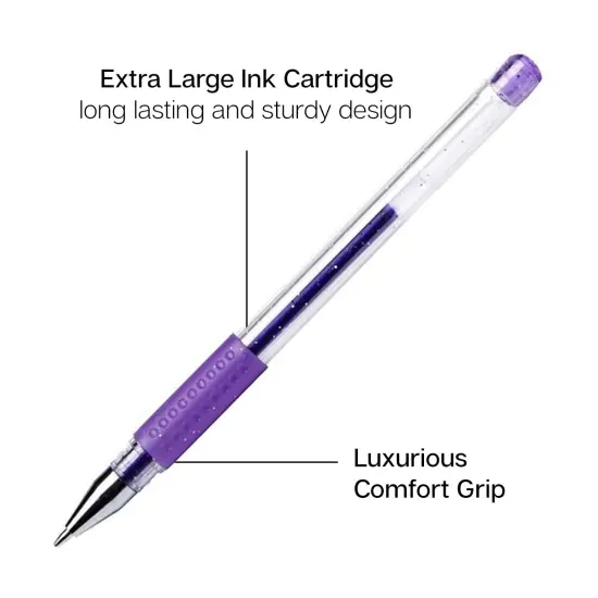 KINGART&reg; Gel Pens, Soft Grip, 24 Pink & Purple Tone Colors {3}