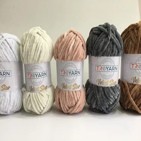 Silvery Glitter Chenille Baby Blanket Yarn Amigurumi Yarn for Crocheting {4}