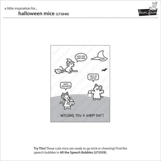 Lawn Fawn Clear Stamps-Halloween Mice {7}