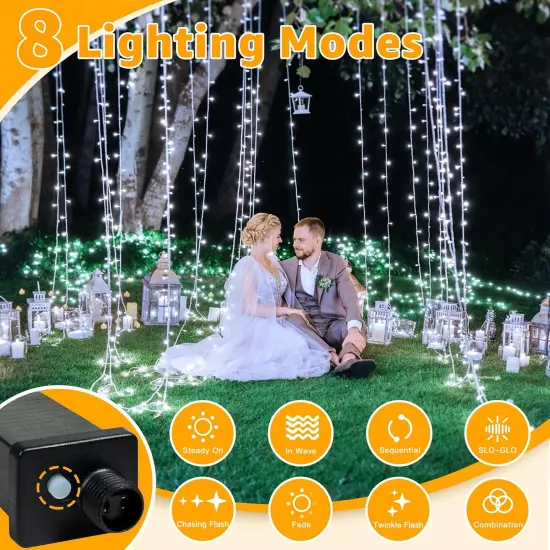 120LED 40FT Waterproof Fairy String Lights, 8 Modes with Timer - Cool White {3}