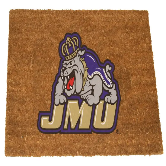 The Memory Company NCAA James Madison Dukes Logo Rectangular Coir Door Mat 29.5" x 19.5" Brown {1}