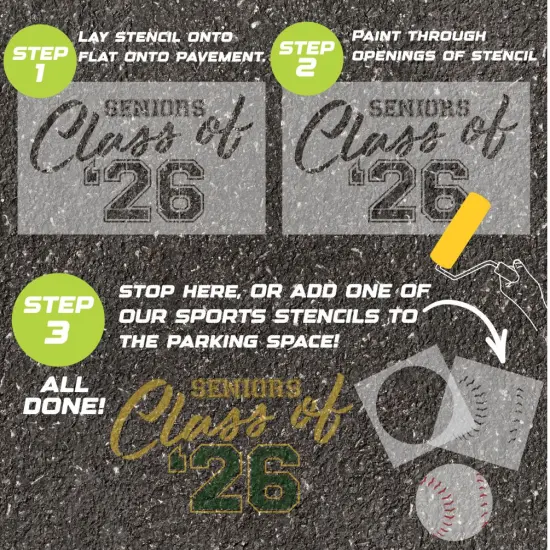 Varsity Class of Parking Space Stencil | High School Senior Parking Spot Stencil | Reusable Stencil | Stencil Ease | {2}