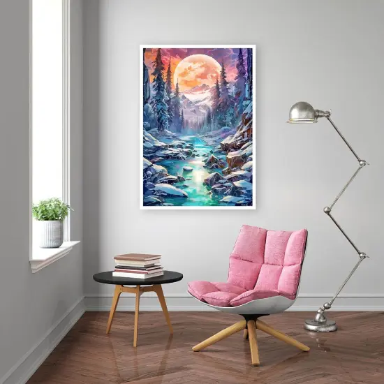 Art Kits for Adults - Moon Landscape Diamond Painting Kits DIY 5D Full Drill Diamond Dots Paintings with Diamonds Gem Art and Crafts for Home Decor 12x16 Inch {5}