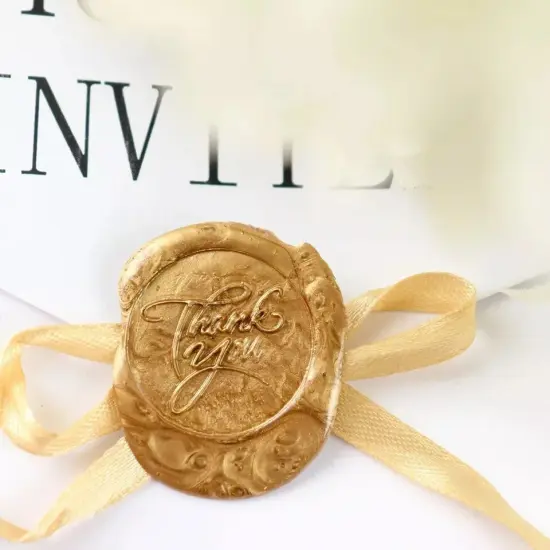 Gold Silver With Love and Thank You Envelope Wax SEAL STAMP Party Events Set {3}