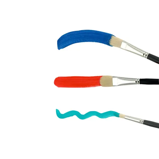 Creative Mark Pro-Stroke Powercryl Acrylic Paint Brushes - Explorer Value Set of 5 Assorted Shapes, Synthetic Brushes for Artists, Seamless Nickel-Plated Ferrules, Matte Black Handle, Soft-Touch Grip {4}