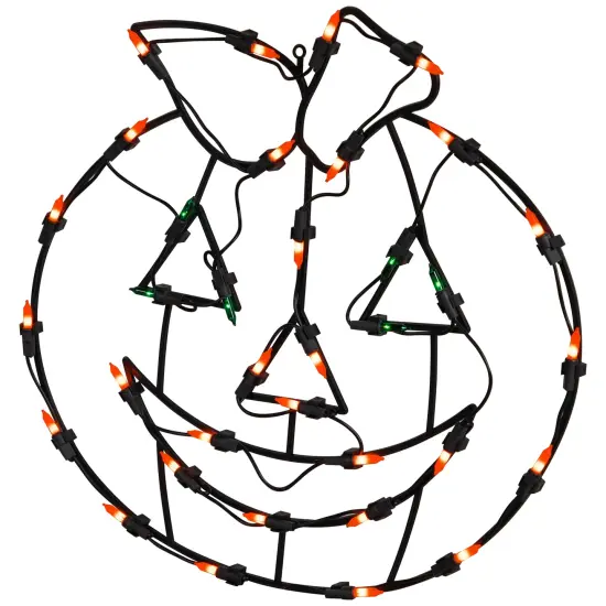 Northlight Lighted Jack-O-Lantern Halloween Window Decoration - 14" Orange {5}