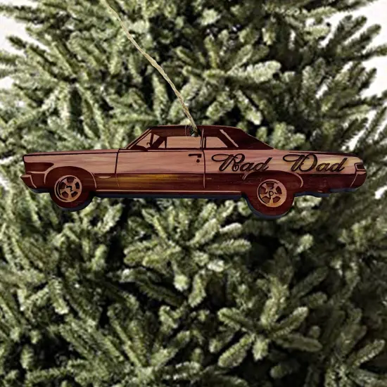 Rad Dad Muscle Car - Cedar Ornament {5}