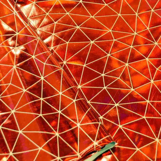 Geometric Mirror Stretch Spandex 58/60" Wide Dance Fabric Gold {4}