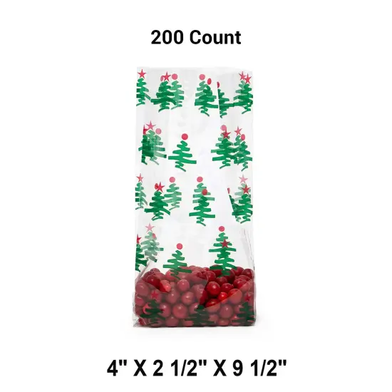 Holiday Patterned Cello Treat Bags 4&rdquo; x 2.5&rdquo; x 9.5&rdquo; {1}