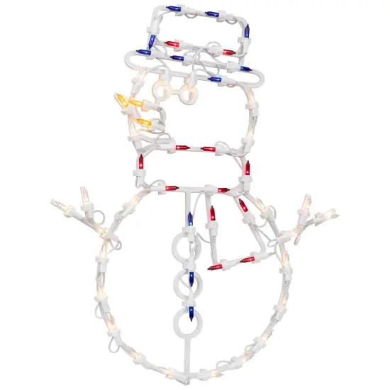 Northlight Lighted Snowman Window Silhouette Christmas Decoration - 18" - Multi Lights White {5}