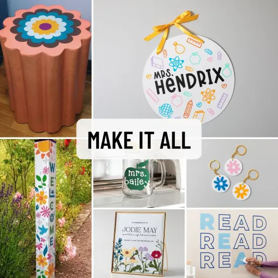 Cricut Smart Vinyl 12" x 3' Rainbow Adhesive Vinyl Rolls Bundle, 6 Count {2}