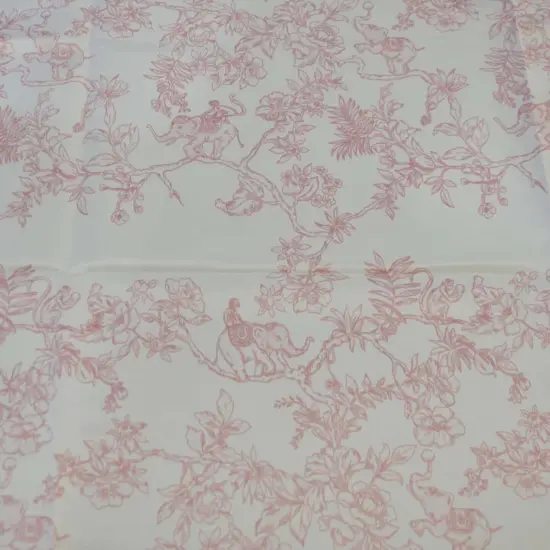 Ben Toile Satin Dull Fabric 58/60" Wide Premium French Design Blush Pink {3}