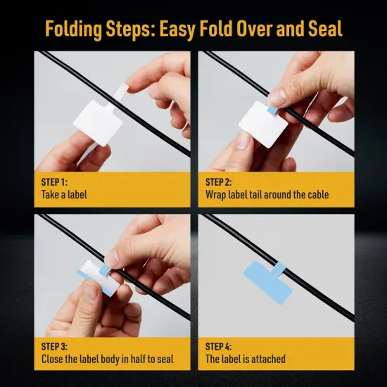 Avery Cable Labels, T-Style Self-Adhesive Cord Labels, 1.25" x 2",8 Colors, Tear-Resistant Wire Labels, Laser/Inkjet and Handwrite-Compatible, 240 Wire Marking Labels Total (61542) {4}