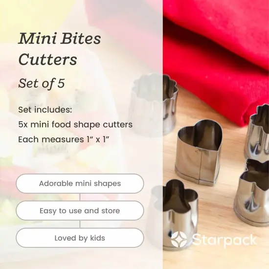 5 Piece Mini Vegetable & Cookie Cutter Set for Kids {4}