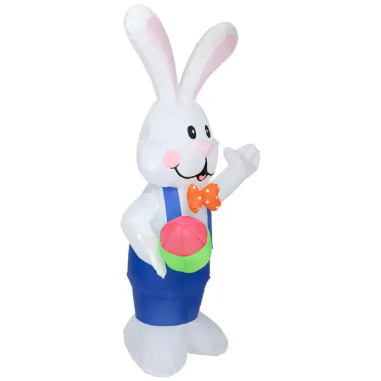 Northlight Inflatable Lighted Standing Easter Bunny with Egg Outdoor Decoration - 7' White {5}