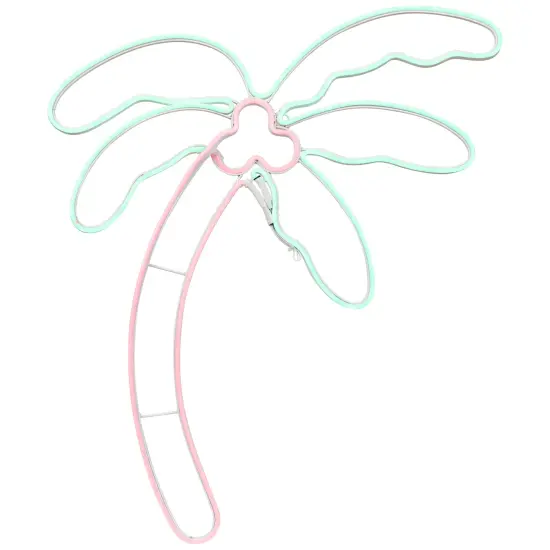 Northlight LED Palm Tree Neon Lighted Wall Art - 24.5" - Orange and Green {3}