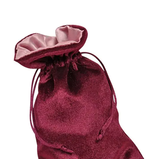 Wine/Rose Satin Inside Velvet Drawstring Bags 5'' X 8'' {6}