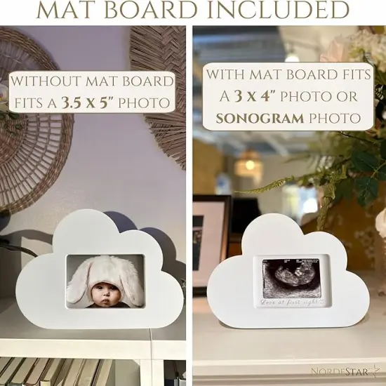 White Cloud Shaped Picture Frame 3.5 x 5 and 3x4, Love at First Sight Frame Ultrasound, Baby Picture Frame, Sonogram Picture Frame, Cloud Decor for Cloud Nursery Decor, Cloud Room and Cloud Wall D&eacute;cor {4}