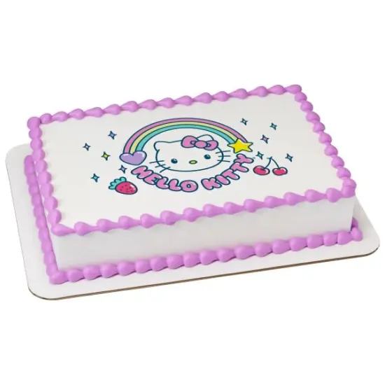 Hello Kitty It's a Hello Kitty PhotoCake&reg; Edible Cake Topper Icing Image for 1/4 Sheet cake or larger {1}