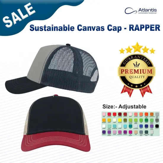 Atlantis Headwear&reg; Sustainable Canvas Ca Black/ Grey {3}
