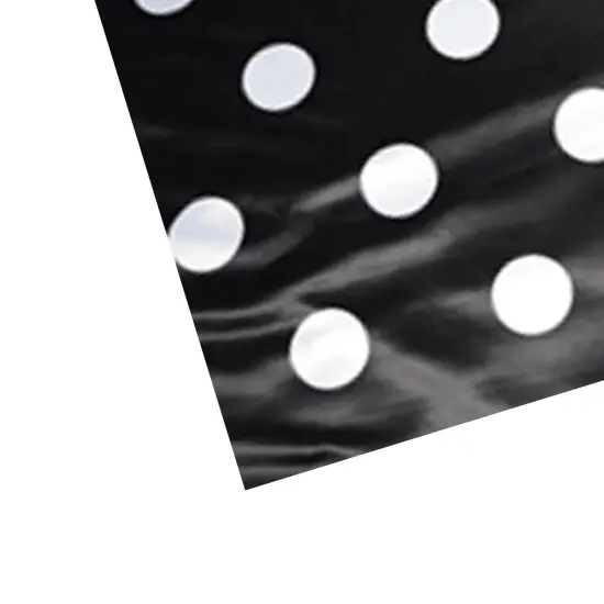 White Black Polka Dot Satin Print Fabric 60" Wide Dull Satin Design Black White Pocodot {5}