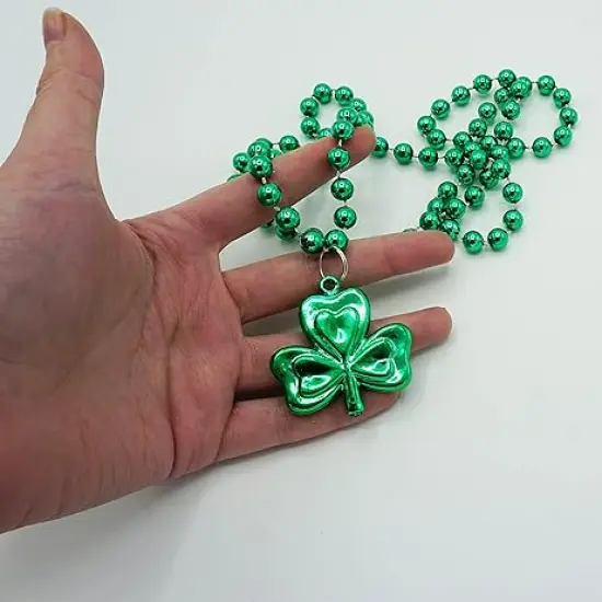 24 Pcs St Patricks Day Beads Necklace Bulk Green Shamrock Beads for Irish Party Favors & Supplies, Costume Accessories by 4E's Novelty {5}