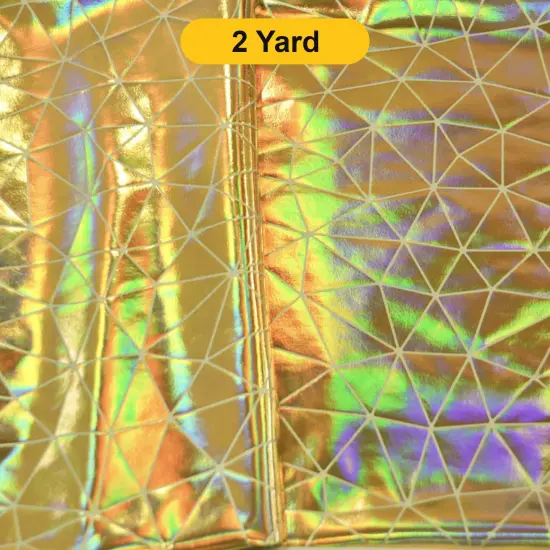 Geometric Mirror Stretch Spandex 58/60" Wide Dance Fabric Gold {1}