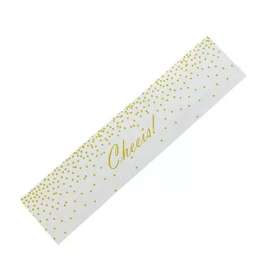 24 White Gold Cheers Party Water Bottle STICKERS Waterproof Labels Events Home {1}