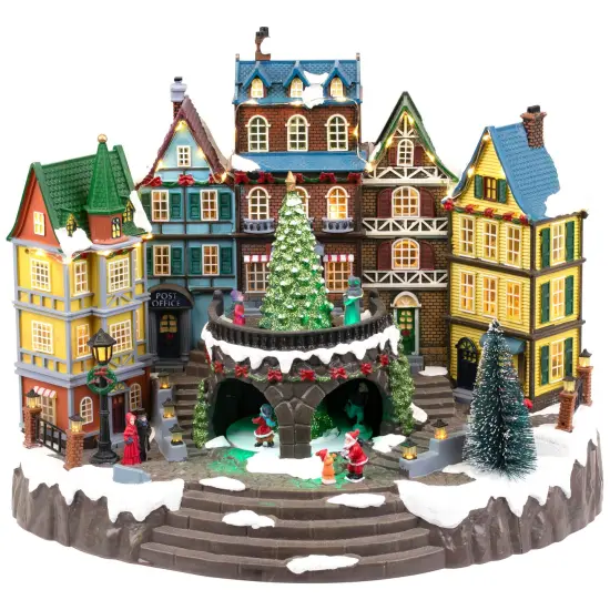 Northlight LED Lighted and Musical City Hall Christmas Village Display - 12.5" Multi {1}