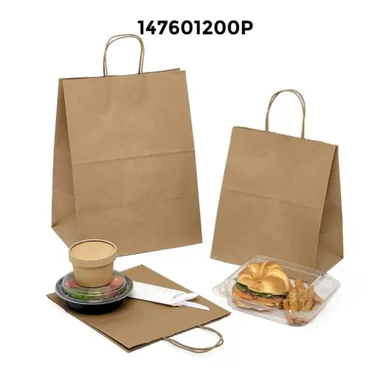 Tamper Resistant Take Out Shopping Bags Jumbo 12" x 9" x 15 3/4" {2}