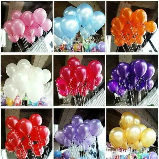 25 pcs CLEAR 12" Metallic Latex Balloons Wedding PARTY DECORATIONS Supplies {3}