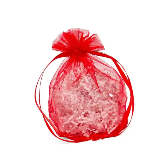 Wide Round Flat Bottom Organza Bags 9 '' X 5 1/2 '' X 12 '' for Weddings Red {4}