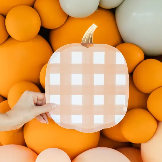 GINGHAM PUMPKIN SHAPED PLATES {2}