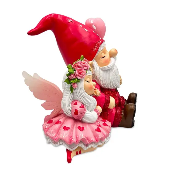 Whimsical Love Story Gnome Couple Small Figurine, 4" Cute and Small Valentine's Day Gift Mini Statue {6}