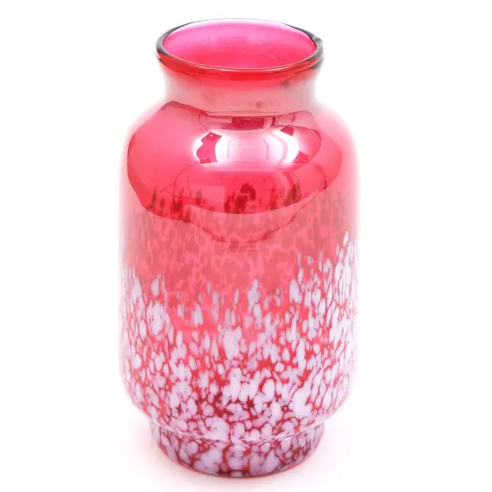 Decorative Ruby Lustre With Splutter Glass Vase- 7X12" {3}